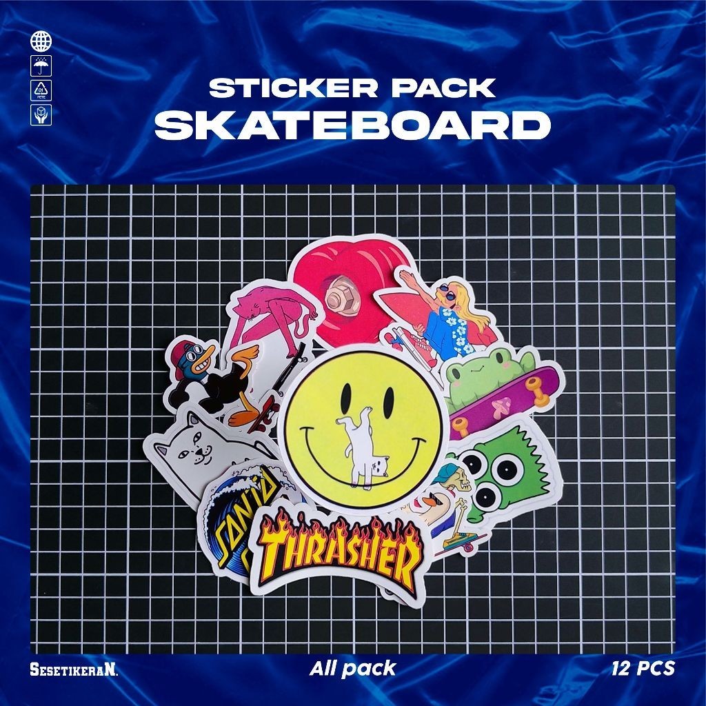 

COD✨ Sesetikeran Stiker Pack Stiker Skateboard Colorfull Keren Untuk Koper Laptop Skateboard