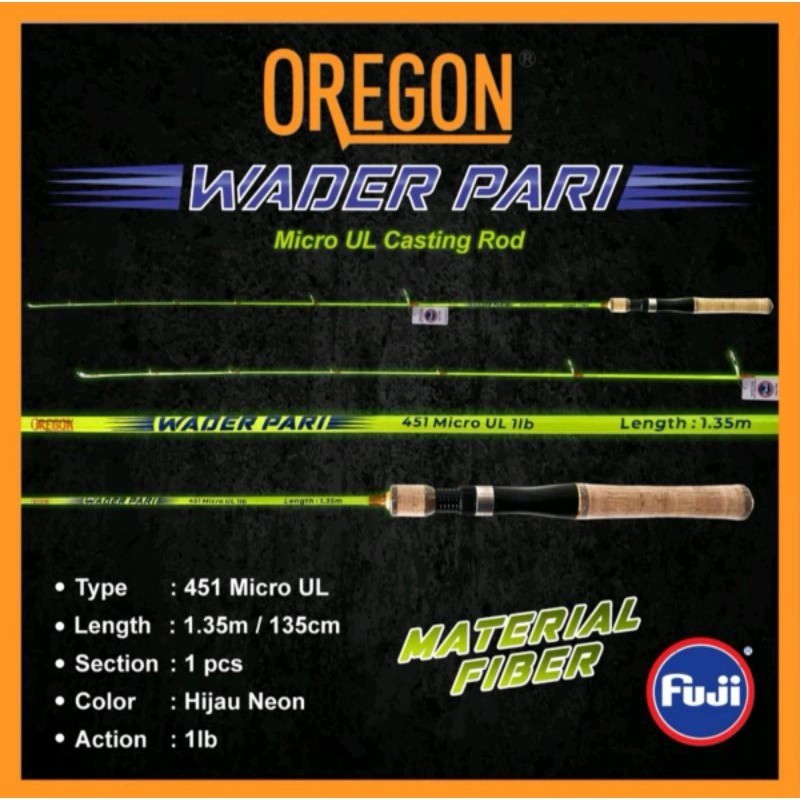 Joran Spinning Microcasting UL Fiber Oregon Wader Pari 451 501 AA