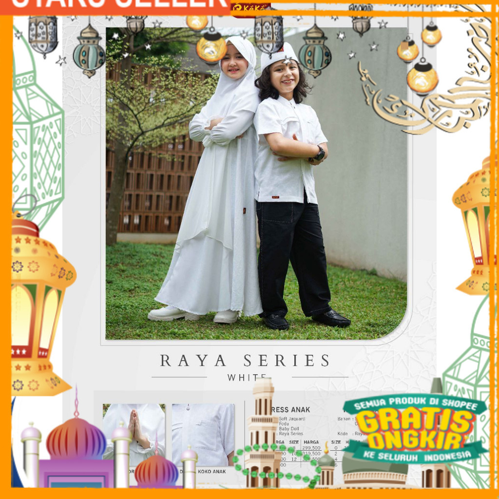 Gamis Dress Muslimah Anak Syar'i Set Plus Jilbab / BAJU ANAK LAKI-LAKI SET / BAJU KOKO ANAK SETELAN 