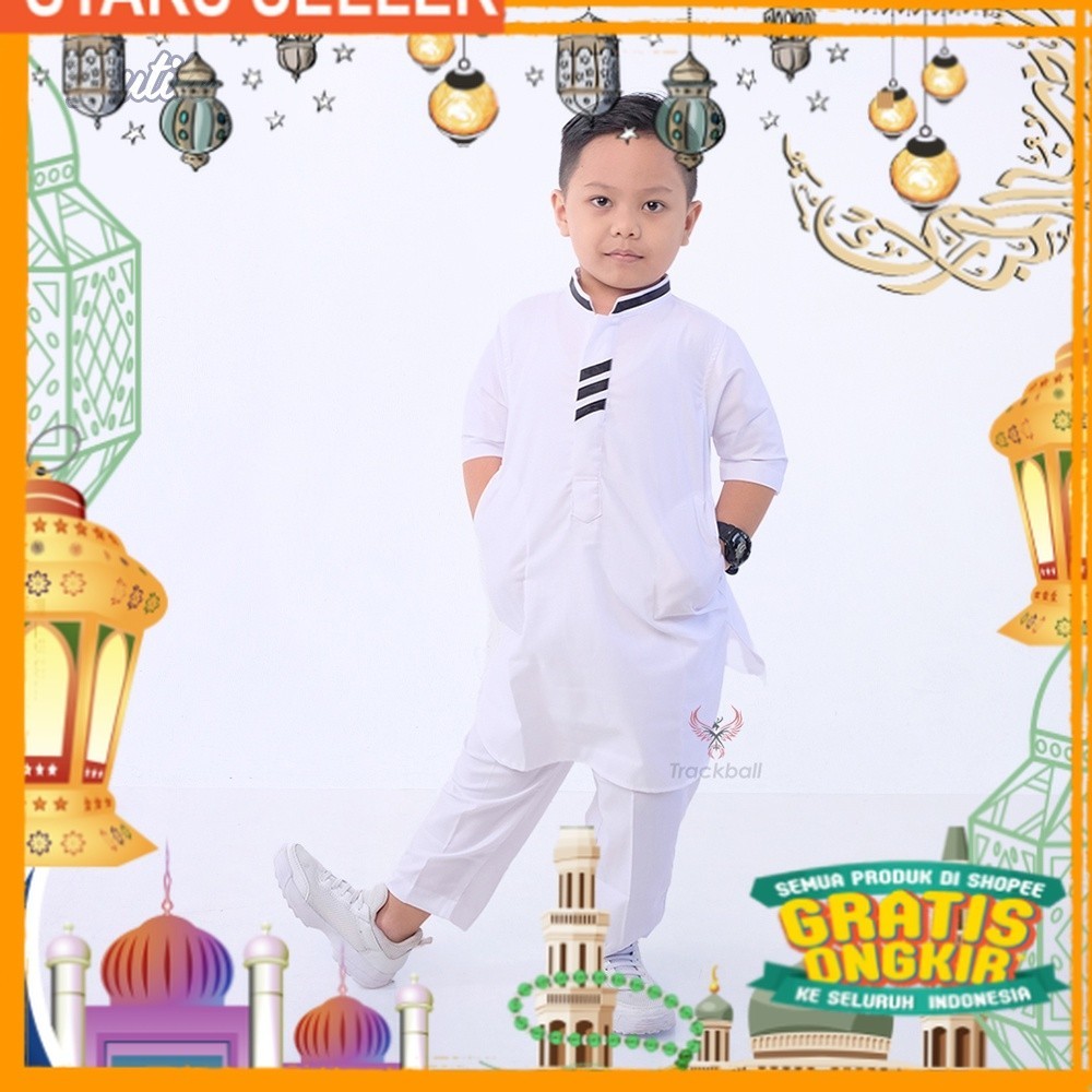 setelan baju koko anak laki laki kurta turki cowok muslim warna putih/ Pink Dusty Fanta Merah muda
