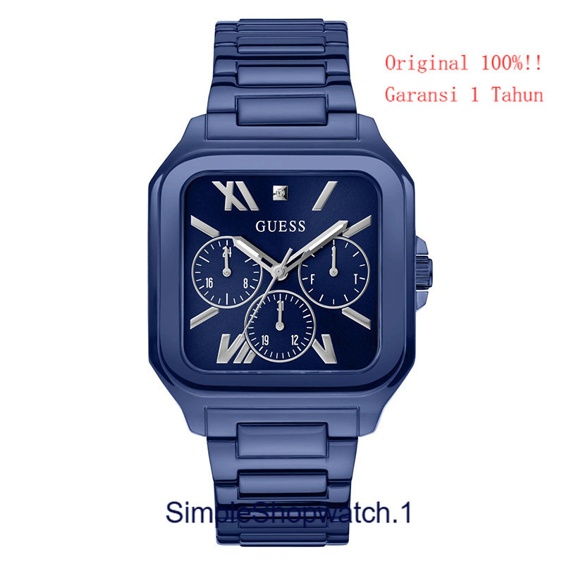 Original 100% GUESS GW0631G3  INTERGRITY Jam Tangan Pria  Blue Garansi Resmi 1 Tahun