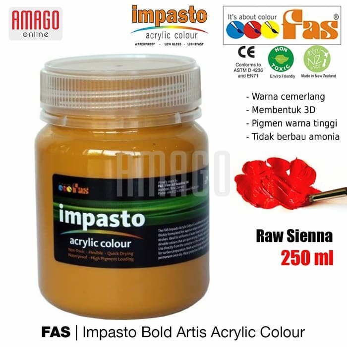 

Cat Akrilik Lukis FAS Impasto Acrylic Professional Paint - 250 ml - Raw Sienna