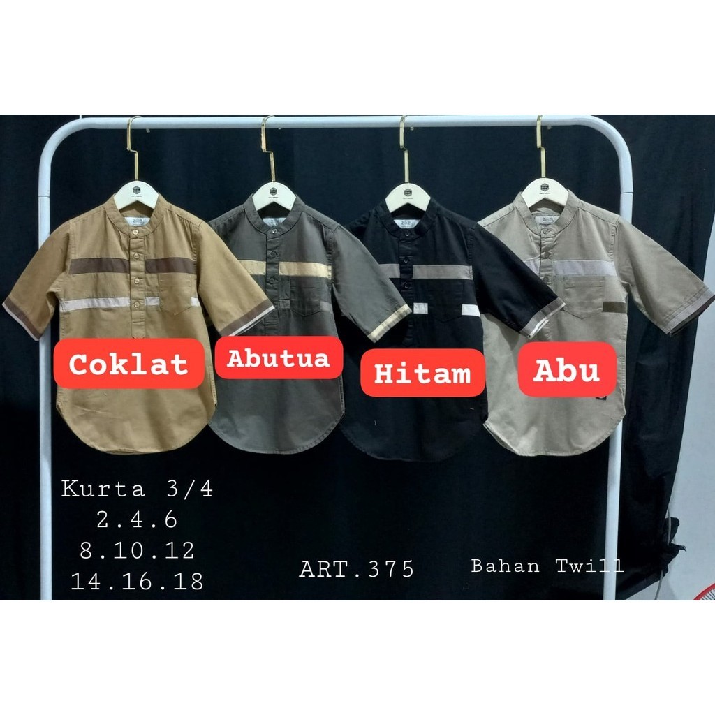 2-12T,Kurta Anak laki-laki Zikey Kode 375