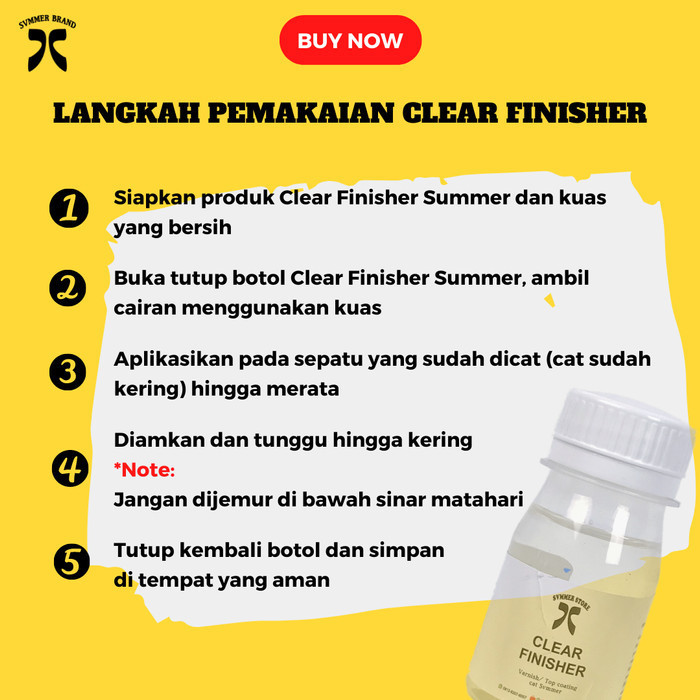 

Clear Finisher Cat Sepatu Akrilik Kaca/Kulit/Kanvas/Leather Paint - Fnish High Glos, 40ml