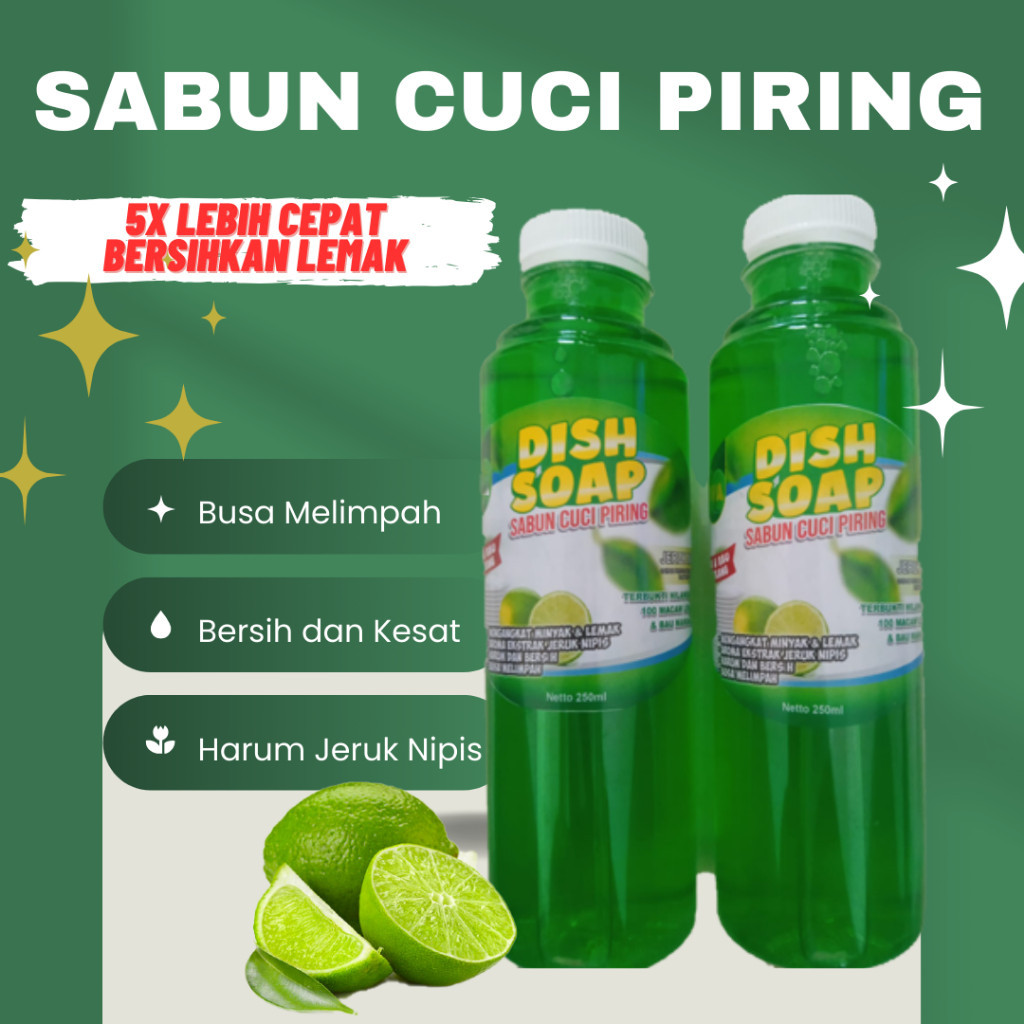 New produk Sabun Cuci Piring Lemon Jeruk Nipis Ekonomis 250ml Botol Dishwashing