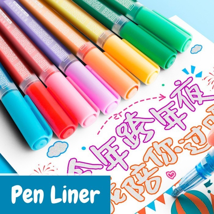 

Paint Spidol Marker Glitter Set Pena Gliter Outline Line