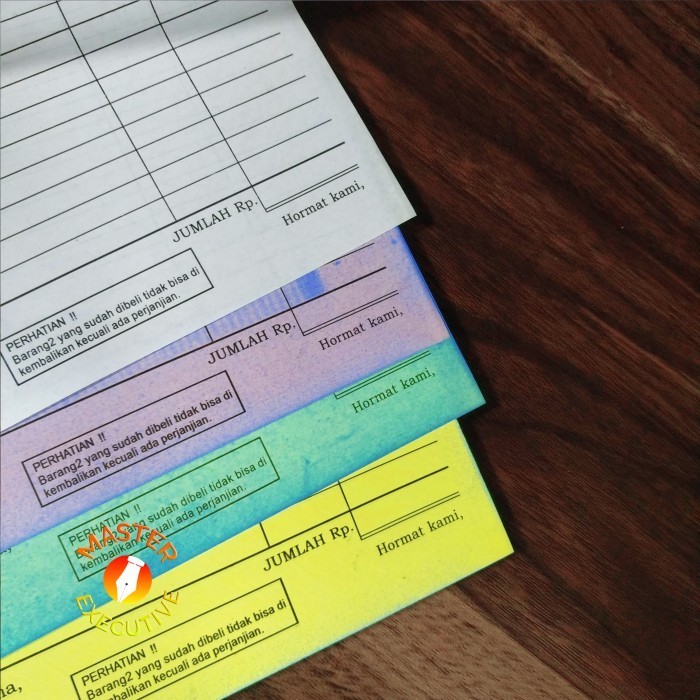 

Pak - 10 Buku AF Buku Nota Kontan 4 ply NCR / Rangkap B4 Besar