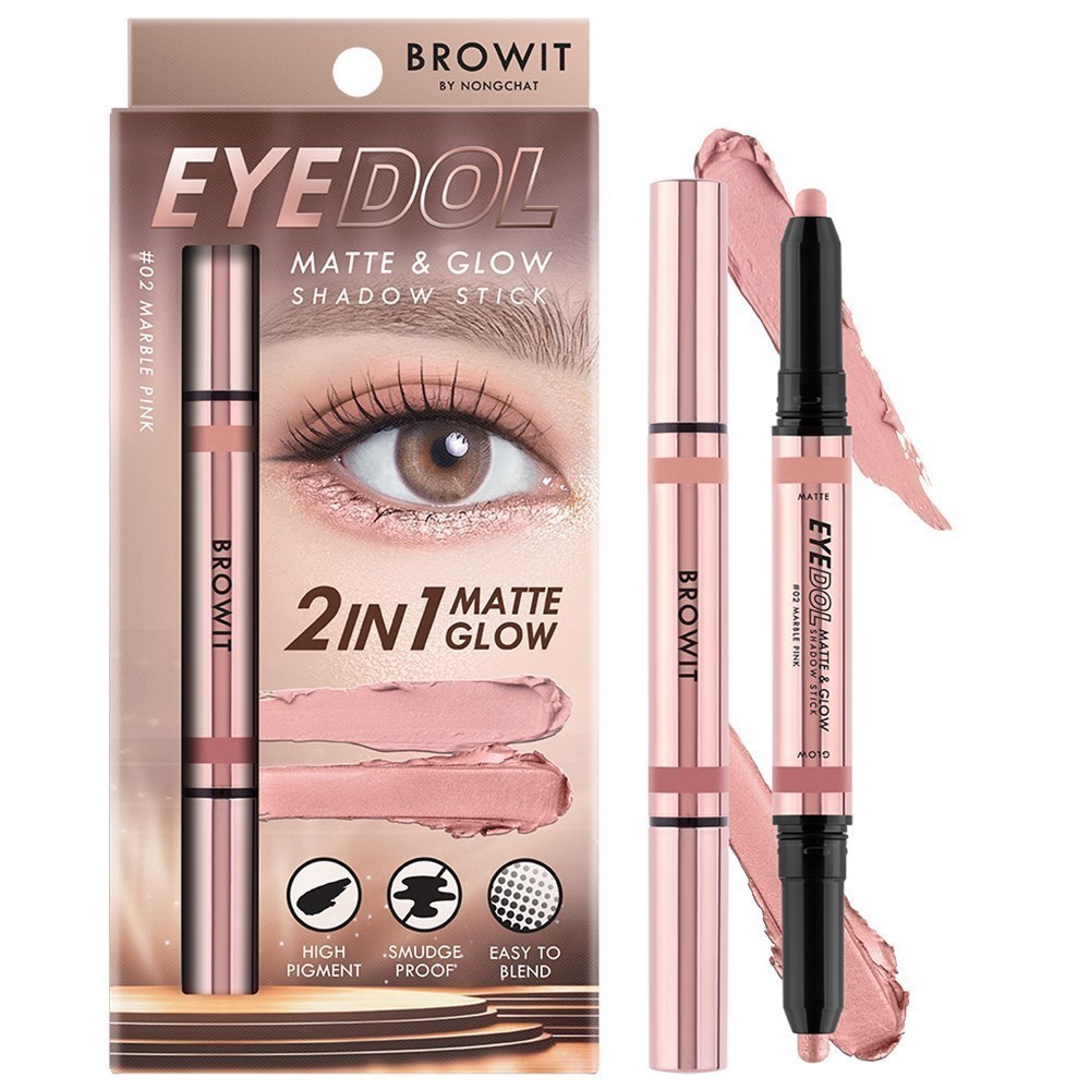 Browit Eyedol Matte & Glow Shadow Stick Eyeshadow Stick | High Pigment/kandungan Pigment Tinggi