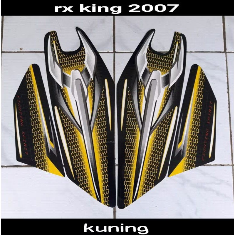 STIKER STRIPING LIS LES POLET PLAT PLISIR BODY MOTOR YAMAHA RX KING 2007 KUNING
