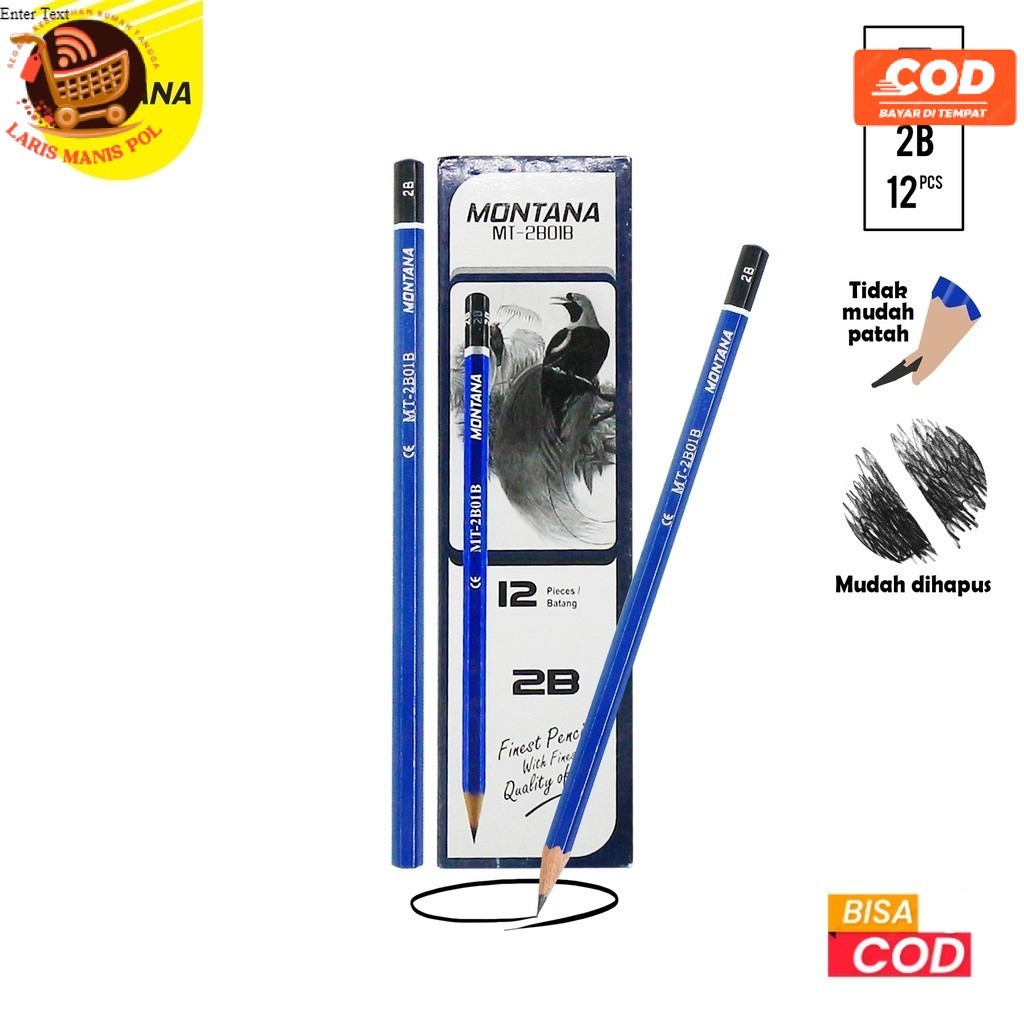 

LMP 1 Box Isi 12pcs Pensil 2B Montana Lulus Uji Komputer Hexagonal Grip