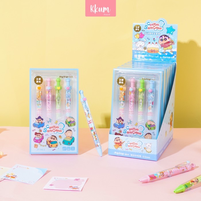 

4PCS Pen Gel Set Crayon Shinchan/ Pulpen Gel Mekanik 0.5mm