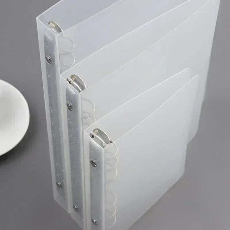 

Creative transparent twill pp binder shell a6 a5 six-hole b5 nine-hole folder Notebook Loose Leaf Ring Binder Planner