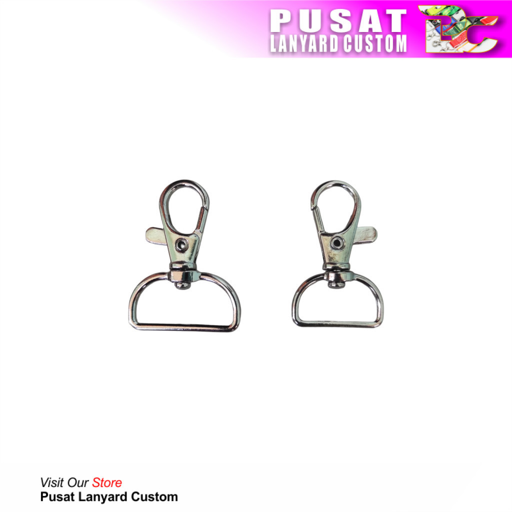 

Pusat Lanyard Custom - KEW KEW Kait Besi Cantelan Gantungan Pengait Pita Lanyard ID Name Card ukuran 2cm