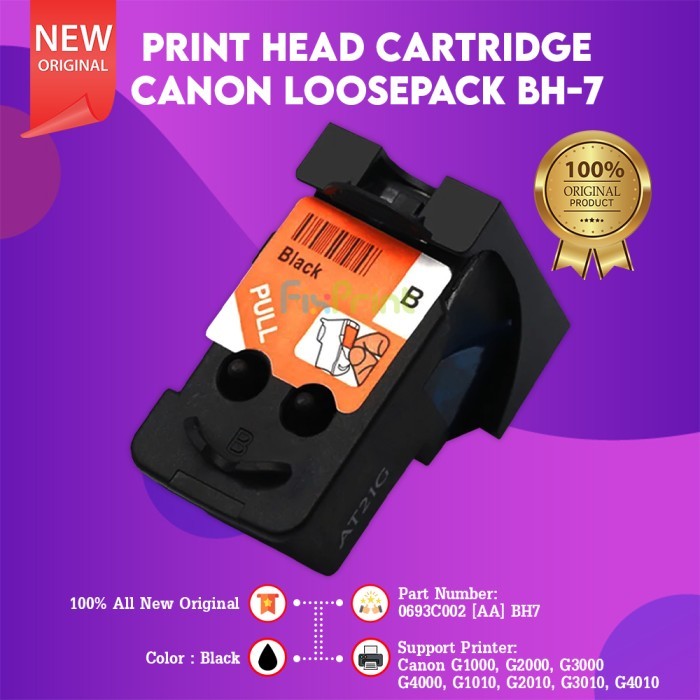 Print Head Canon CH7 CH-7 Warna Printhead Cartridge BH7 BH-7 Hitam Loosepack Printer G1010 G2010 G30