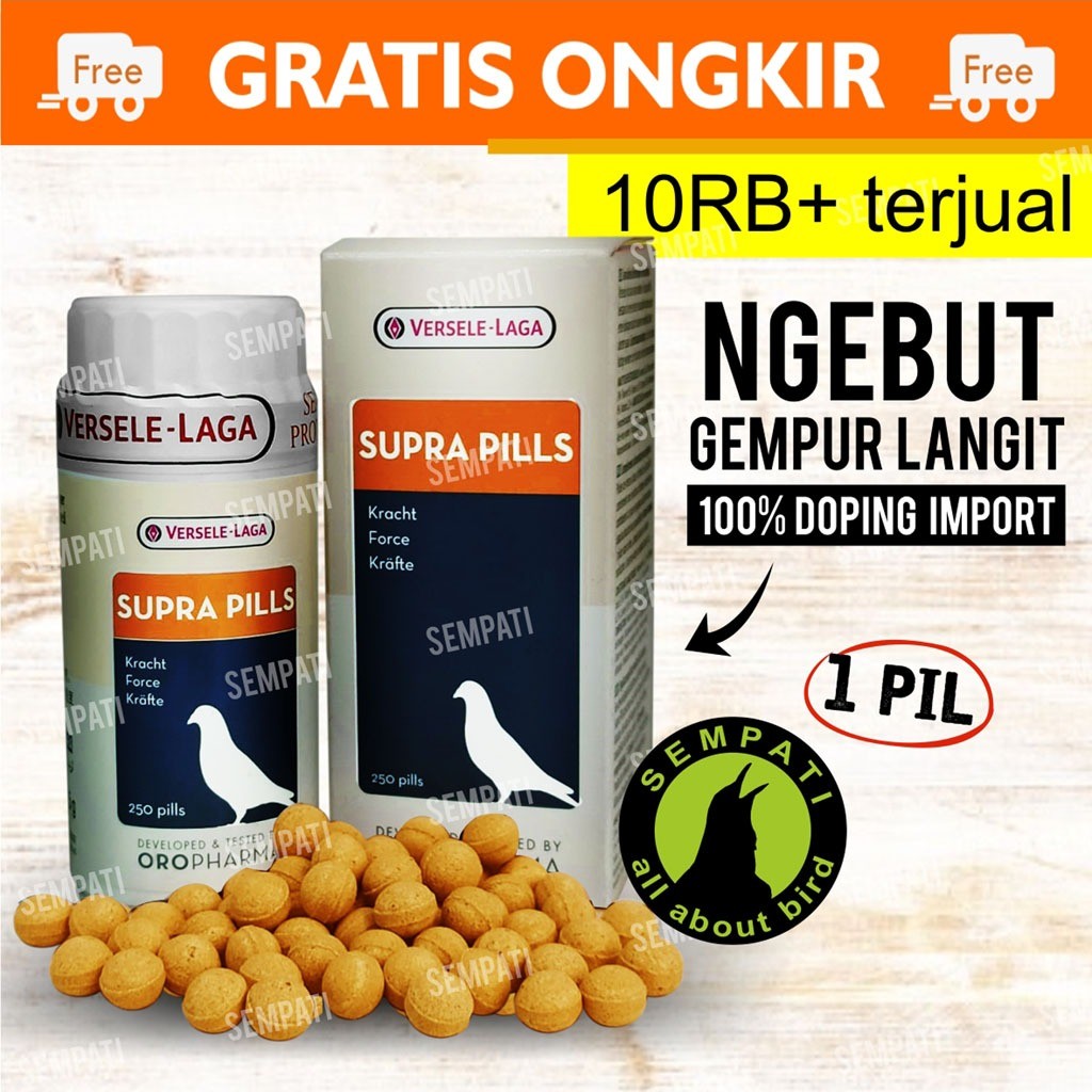 SEMPATI Supra Pills Doping Vitamin Burung Merpati Pil Supra Versele Laga Import Jamu Obat Giring Mer