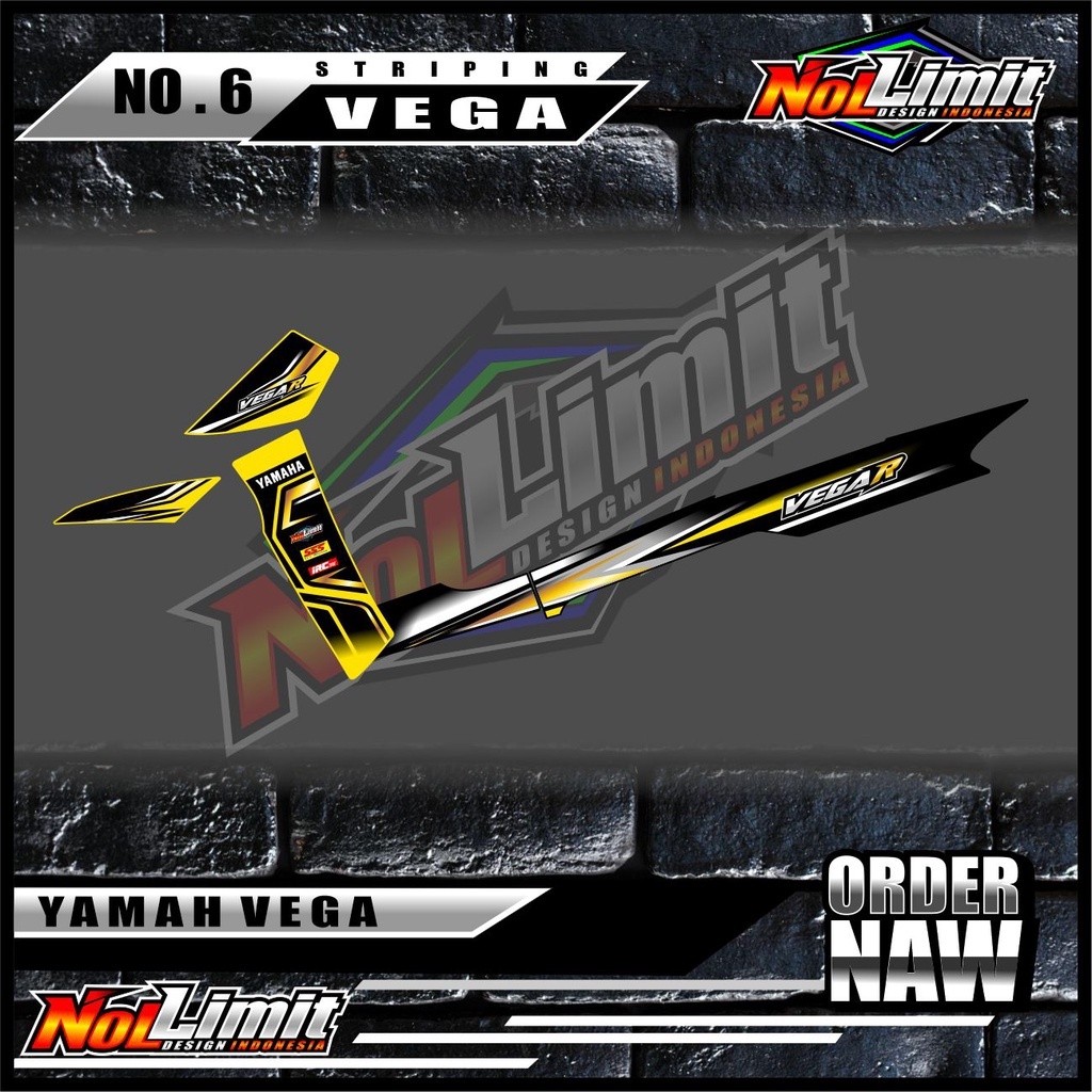Striping Vega R LAMA - Sticker Striping Variasi List Motor Vega R LAMA Motif Terbaru