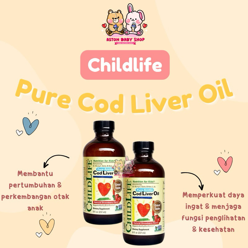 Childlife Pure Cod Liver Oil 237 ml - Supplemen Minyak Ikan Kod Bayi & Anak / Childlife Fish Oil Bay