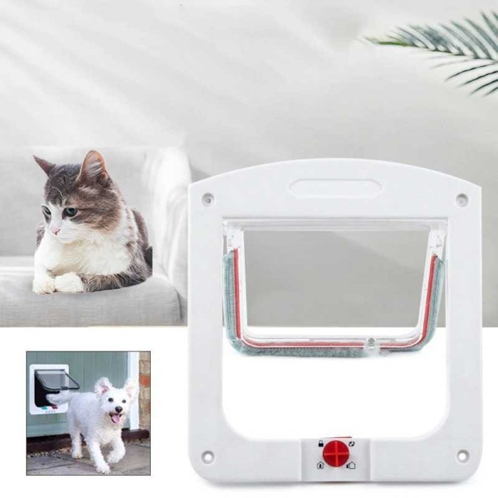 Pintu Masuk Kucing Magnetic Flap Door 4 Way Lock Pet Door Magnetic Flap Door 4 Way Lock Pet Door Cat