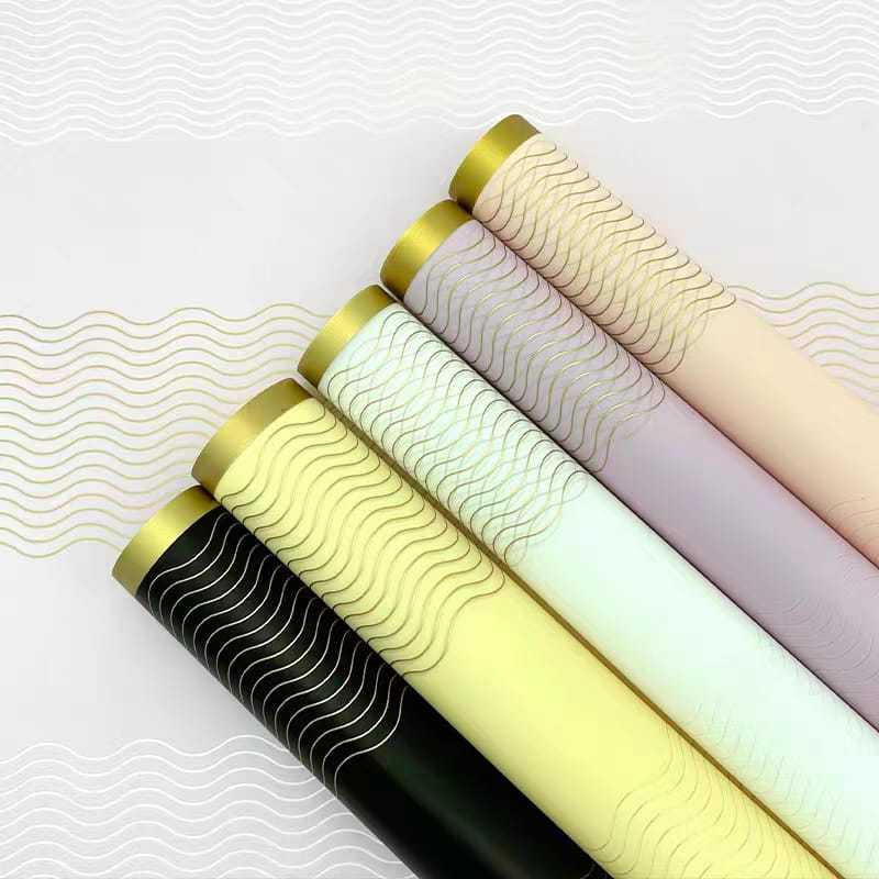

Flower Wrapping List Gold Waves Paper Pembungkus Kado Kertas Bucket KB6188