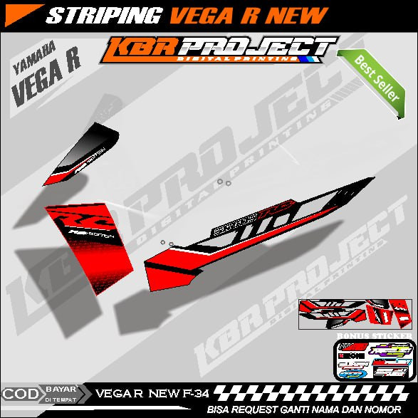 Striping Vega R New Stiker Premium Motor Keren Lis Variasi Yamaha