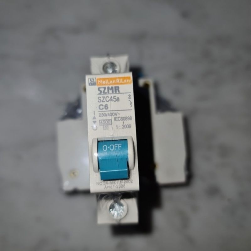 MCB SZMR MeiLan RiLan 6A/ 6Ampere 1 Phase/ 1 Pas SNI Standar PLN