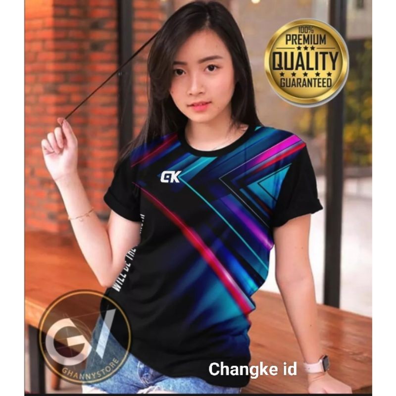 Kaos Olahraga Wanita Kaos Volly Wanita Baju Volly Baju Badminton Baju Training Printing SIZELXL