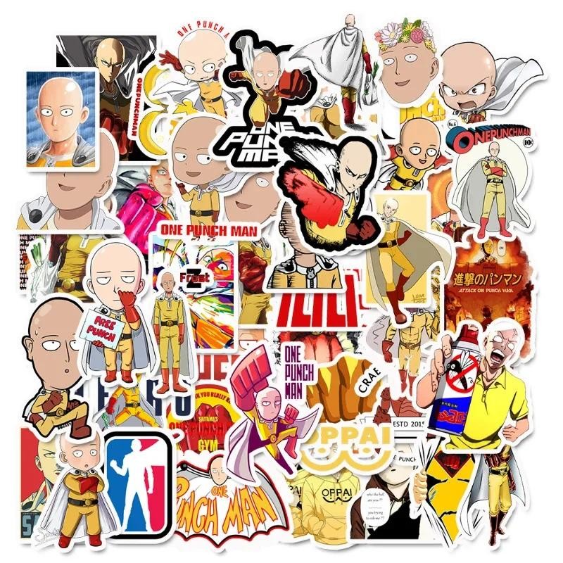 

49/30/10PCS Saitama Popular Anime Peripheral Stickers Mobile Tablet Skateboard Personalized Graffiti Stickers School Supplies
