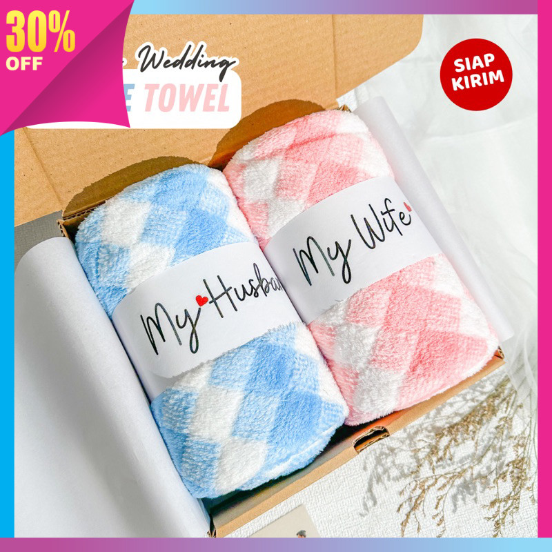 kado buat pacar gebetan bestie Unik Kreatif Lucu /  - Kado Handuk Couple | Wedding Gift Box Towel | 