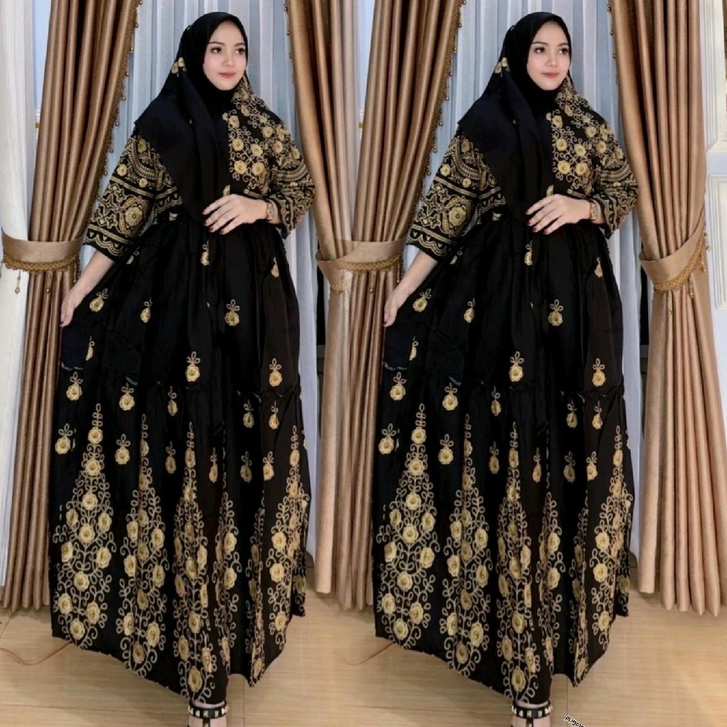Hindi Aruhi Gamis Adem Murah – Resleting Depan, Bawah Lebar, Dapet Hijab – Standar & Jumbo