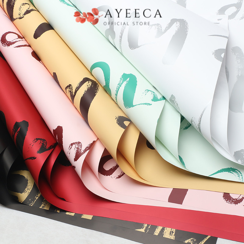 

AYEECA - FL48 TULISAN LOVE Kertas Bunga Paper Buket Motif Cellophane