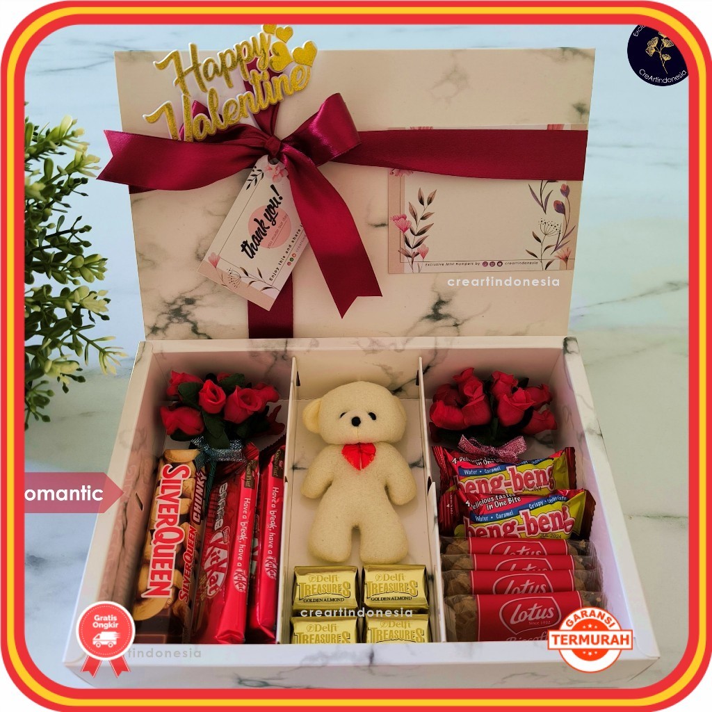 

Kado Valentine Romantis Unik Lucu Kreatif Besar / Hampers Valentine _ Premium Teddy Marble