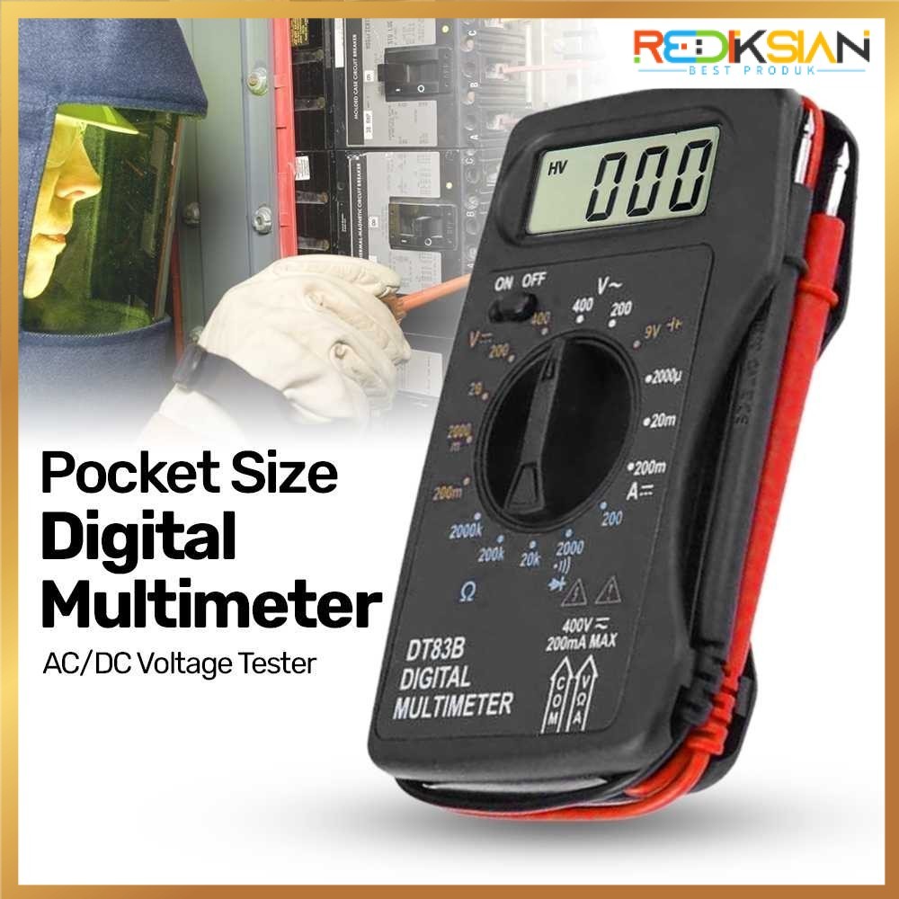 Penguji Tegangan AC/DC Multimeter Digital Ukuran Saku
