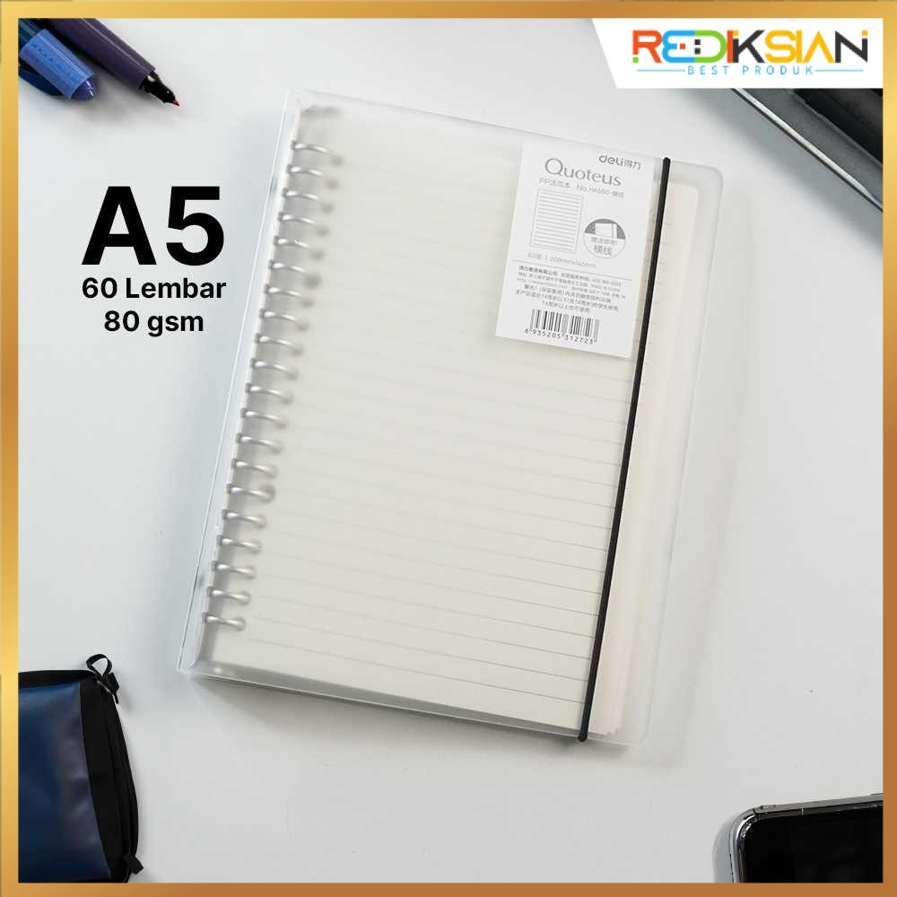 

DELI Buku Binder Catatan Notebook Loose Leaf Book 60 Sheets - HA560