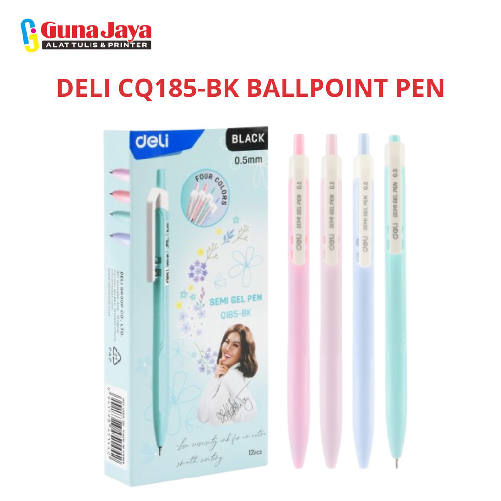 

DELI CQ185-BK BALLPOINT PEN (SATU SET 12PCS)
