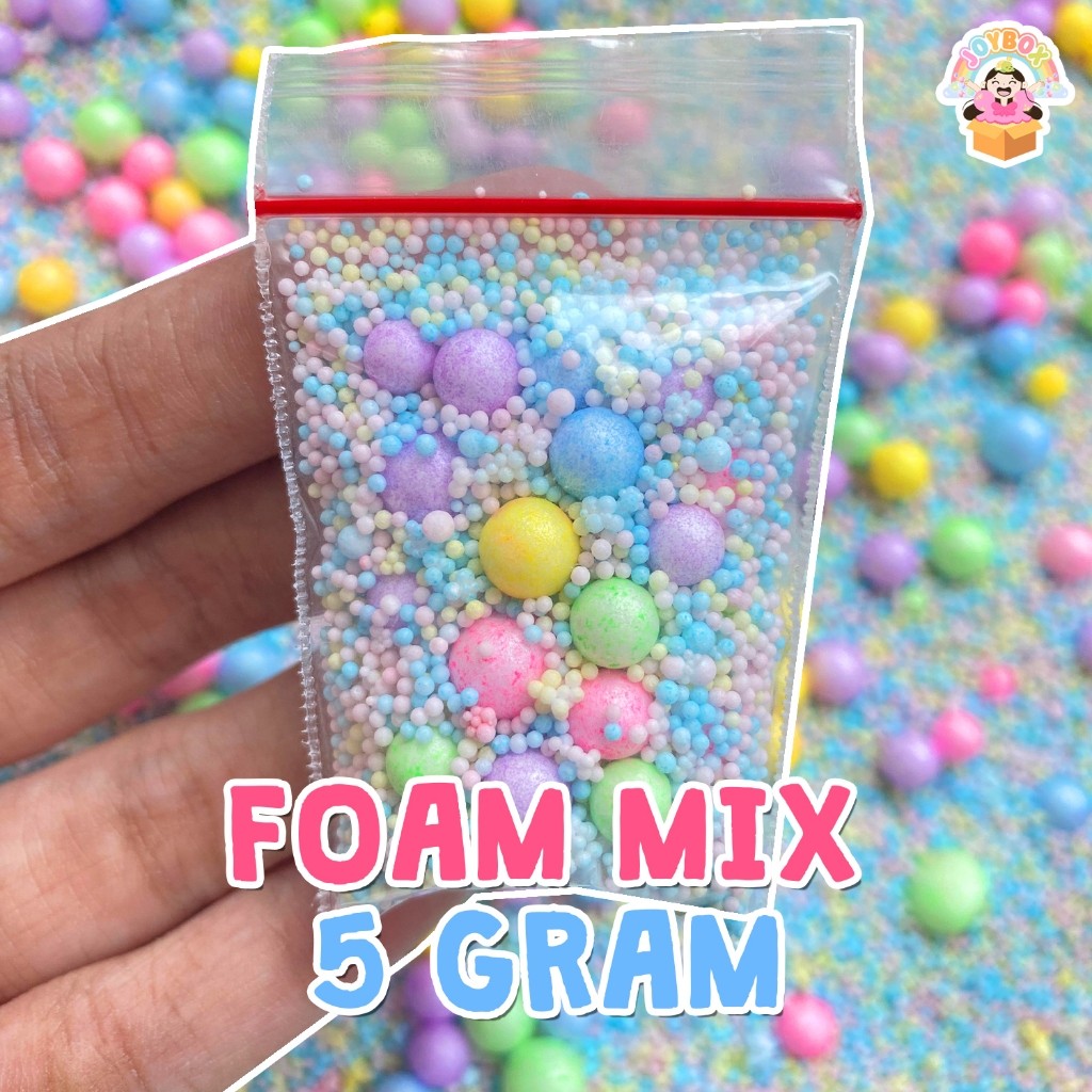 Foam ukuran besar dan kecil untuk slime, prakarya, dan hiasan, fake sprinkles, gabus bulat mini
