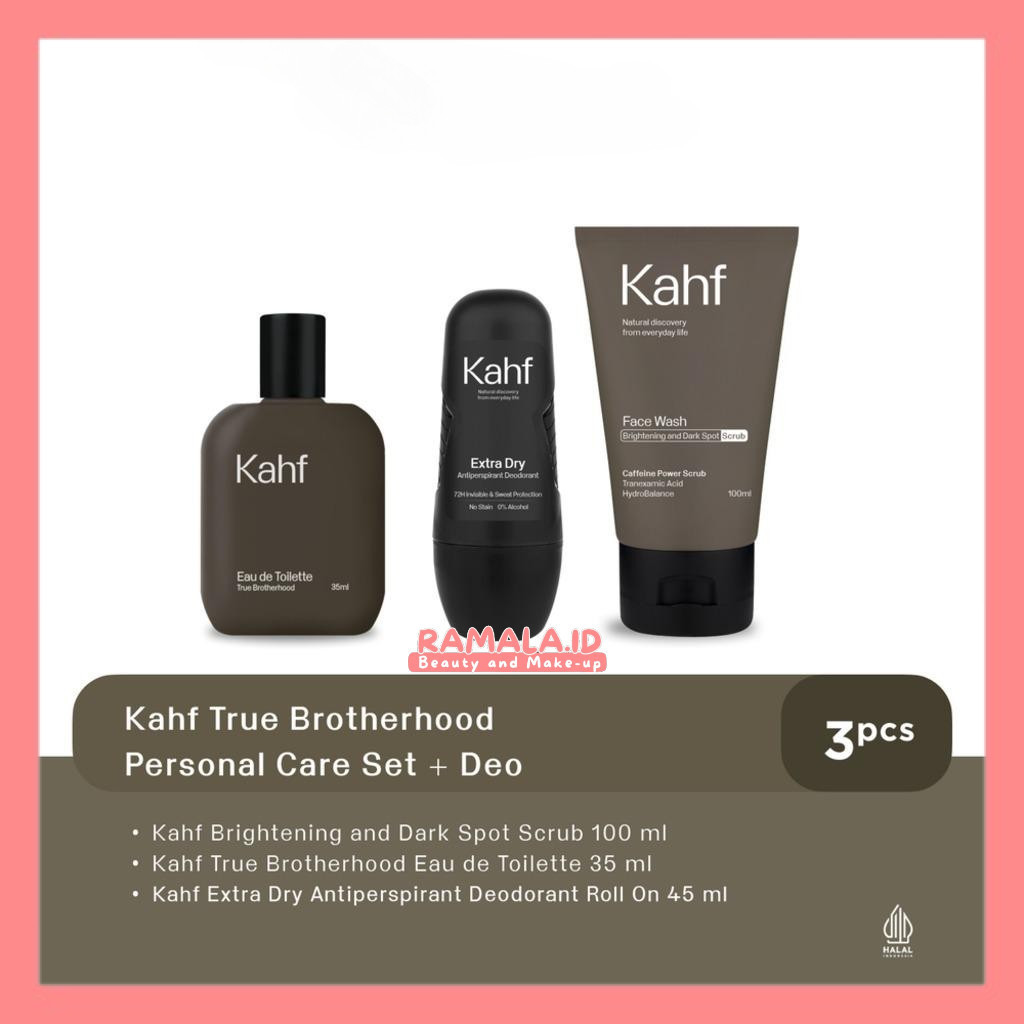 Kahf Paket Personal Care Isi 3pcs - Deo, Face Wash & EDT Deodorant Hitam