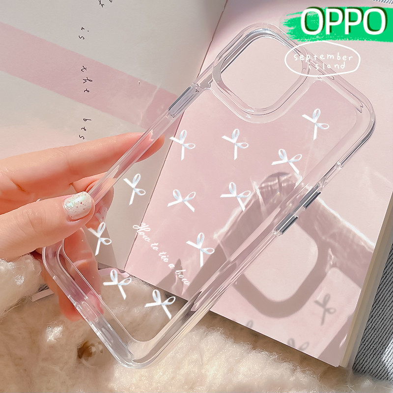 Estetik Bowknot Case Bening OPPO Find-X8 A60 Reno 12 Realme-C53 Note-50 C51/C51s OPPO A3-Pro 12F A79