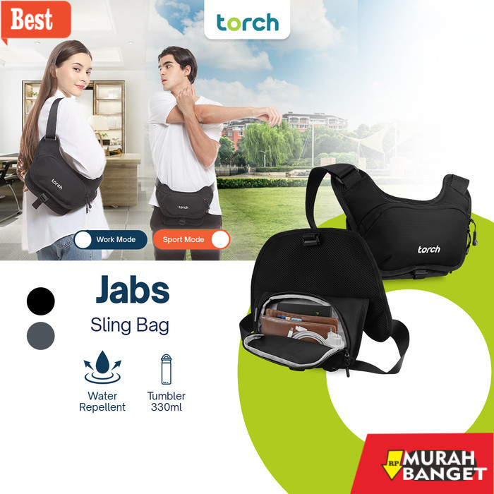 tas selempang pria kekinian Torch Jabs Sling Bag Running Tas Selempang Olahraga Ringan Kerja Pria Wa