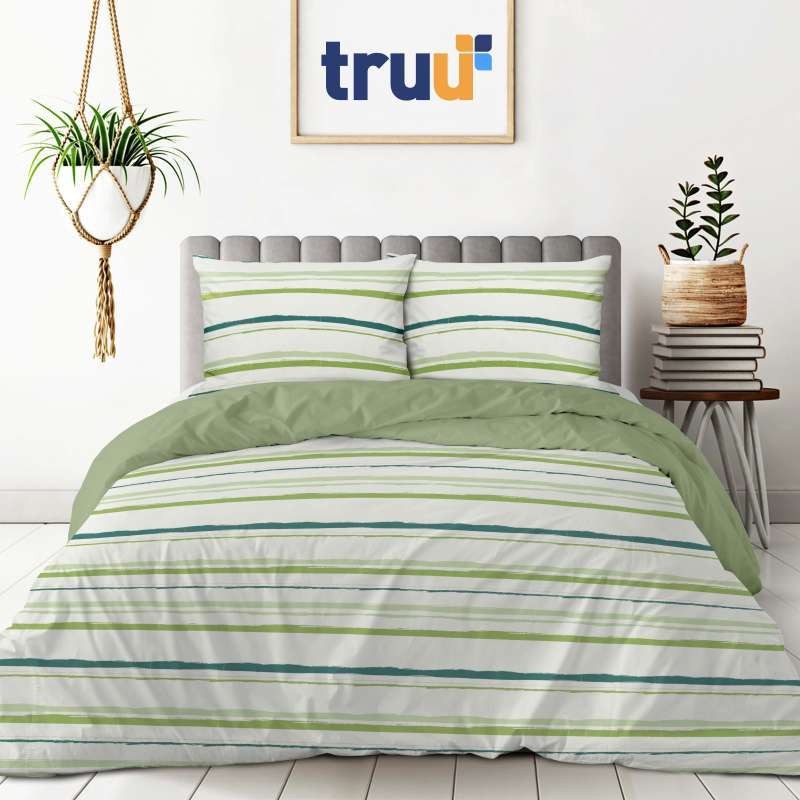 TRUU Bed Cover Eksklusif Striped Waves Green TR.BC036