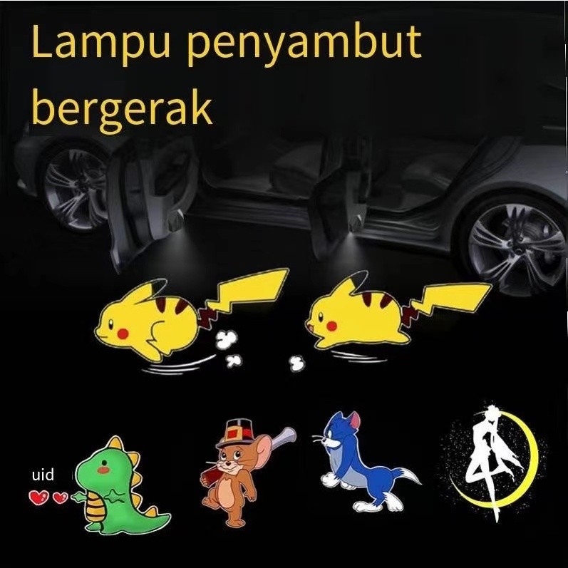 【COD】Lampu peringatan kendaraan/lampu proyeksi kendaraan listrik/lampu sambutan dinamis/lampu proyeksi sepeda motor keseimbangan sepeda anak-anak