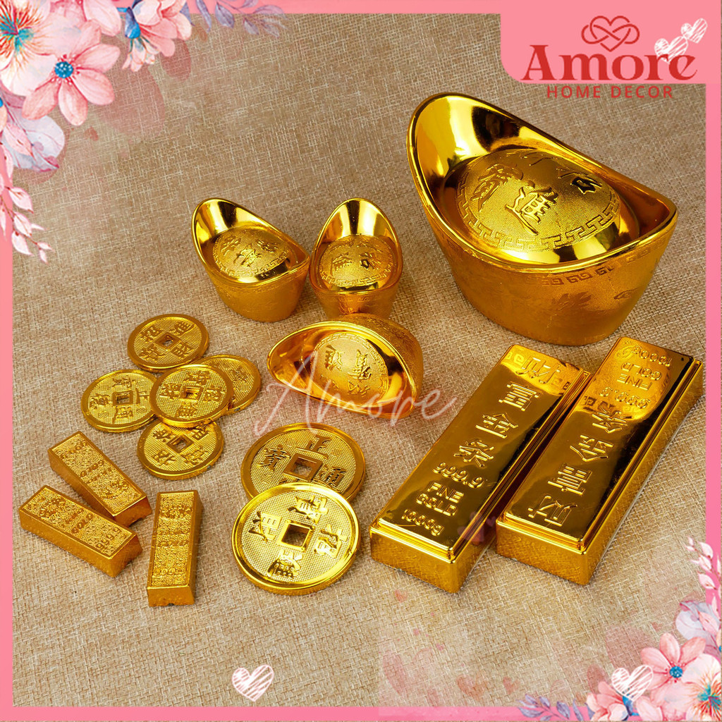 HIASAN UANG LOGAM PAO YEN EMAS KUNO IMLEK MURAH MINIATUR HAMPERS HOKI LUCKY MONEY PAJANGAN DUIT GOLD