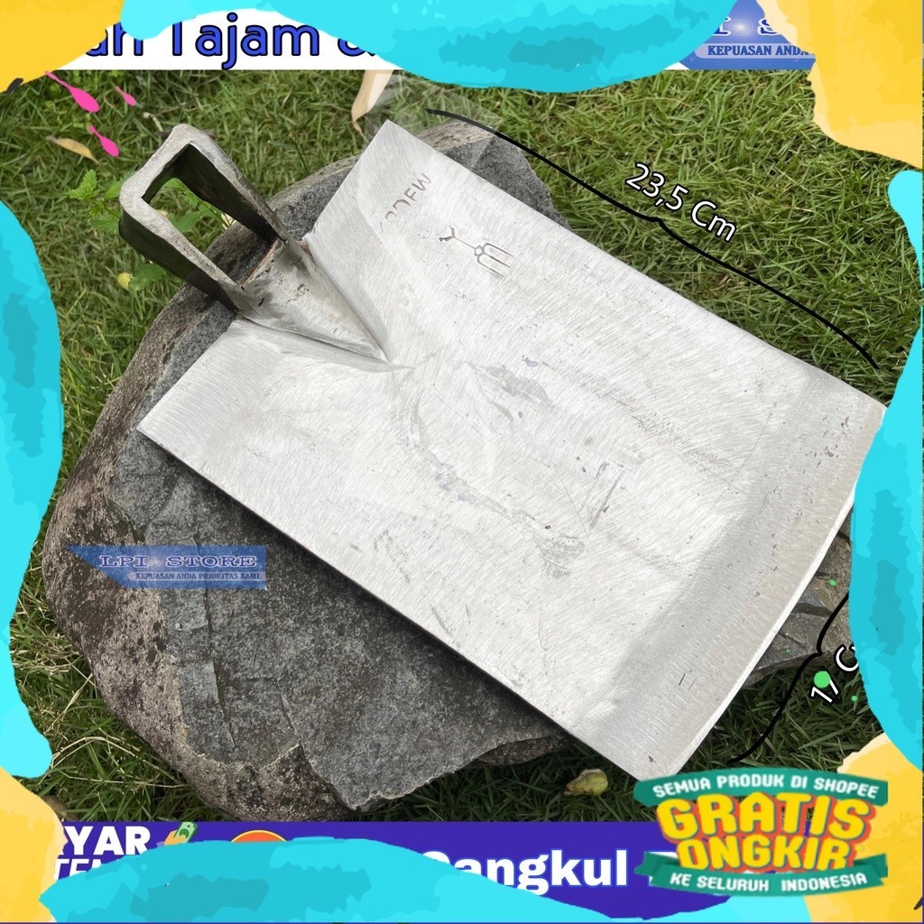 Cangkul Pacul Baja Putih Asli Supet Tajam Pacul Sawah Jawa Timur Cap Eka Dewi Anti Lengket Terjamin 