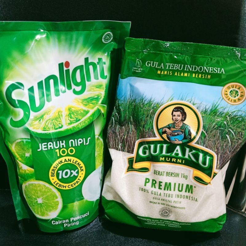 

Paket Gulaku 1kg Sunlight 700ml
