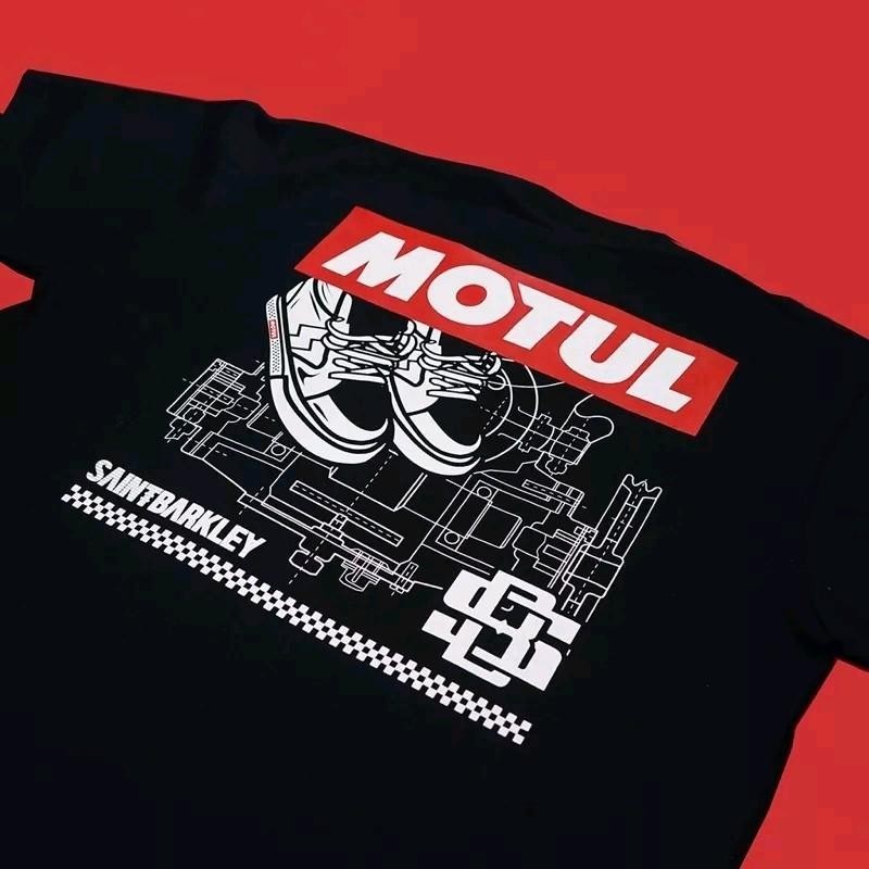 BAJU T-SHIRT KAOS Saint barkley premium MOTUL X combed 30s army biru