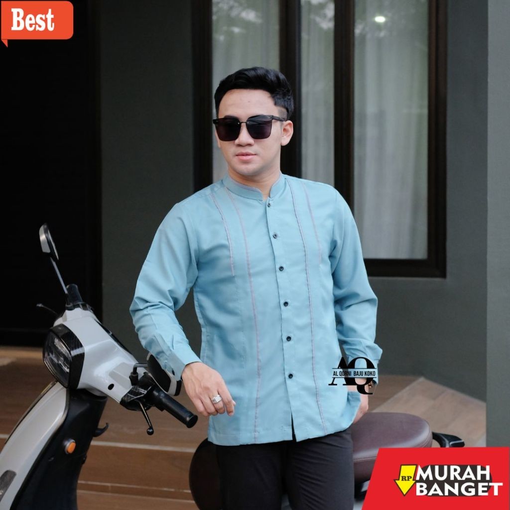Baju muslim lengan panjang- baju koko pria baju koko lengan panjang baju koko atasan pria fashion mu