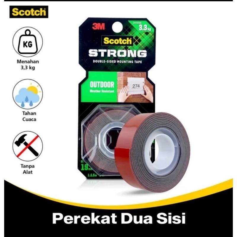 

3M Double Tape Scotch Isolasi Outdoor Mounting Tape 411-S19 19 MM × 1,5 M