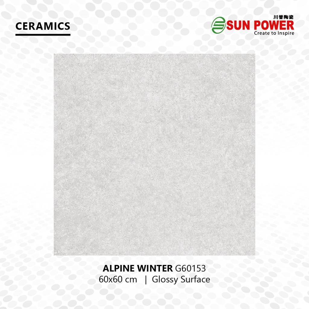 TY67JS Keramik Lantai Body Putih Glossy - Alpine Winter 60x60 | Sun Power