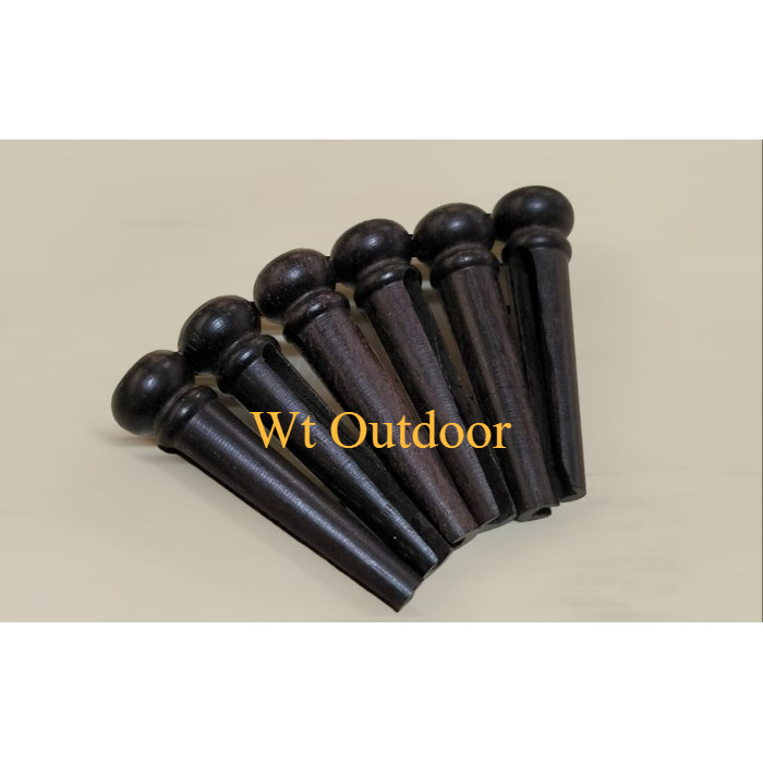 Pin Bridge Gitar Akustik Ebony Dot Abalone / Satu Set Pin Guitar