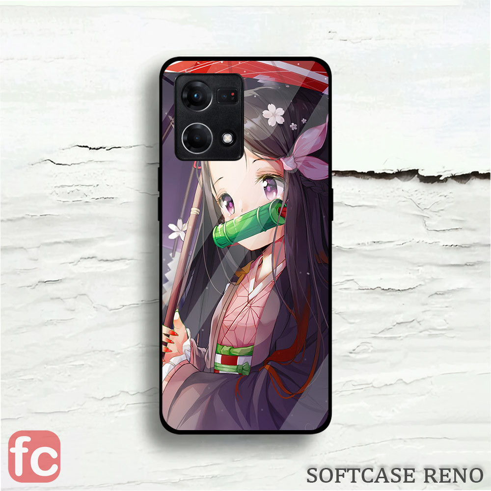 CUSTOM CASE GLOSSY OPPO RENO 7 4G | RENO 8 4G |FR54| MOTIF ANIME NEZUKO DEMON SLAYER