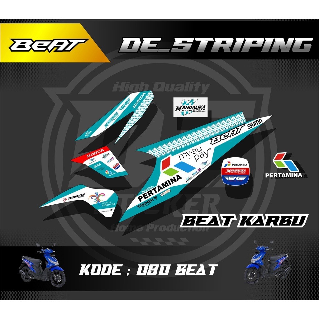 Striping stiker Beat mandalika racing  2008 2009 2010 2011 2012 beat karbu stiker decal